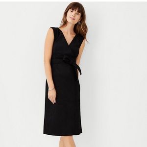 Ann Taylor Faux Suede Belted Wrap Dress 00P